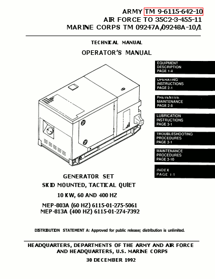 TM 9-6115-642-10 Technical Manual
